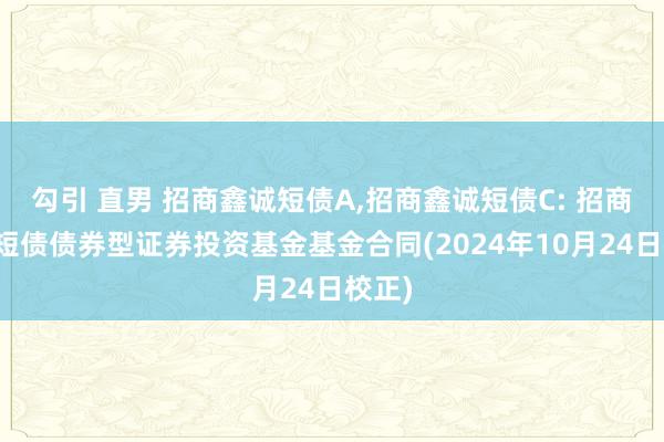 勾引 直男 招商鑫诚短债A,招商鑫诚短债C: 招商鑫诚短债债券型证券投资基金基金合同(2024年10月24日校正)