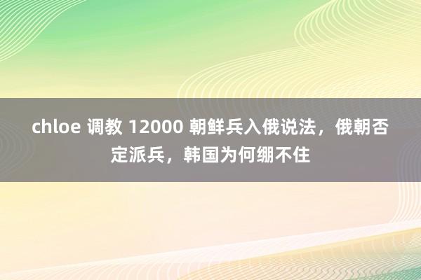 chloe 调教 12000 朝鲜兵入俄说法，俄朝否定派兵，韩国为何绷不住