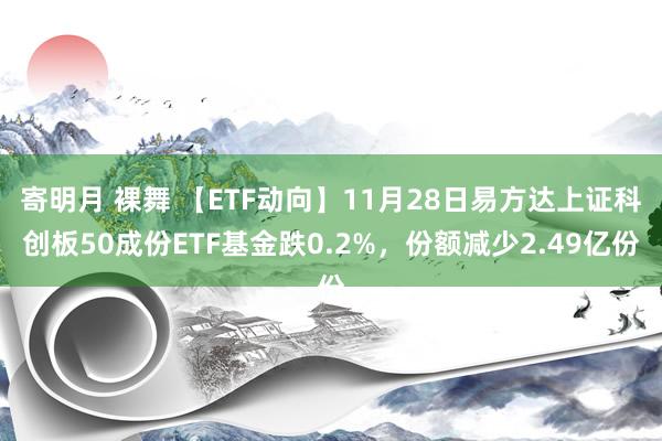 寄明月 裸舞 【ETF动向】11月28日易方达上证科创板50成份ETF基金跌0.2%，份额减少2.49亿份