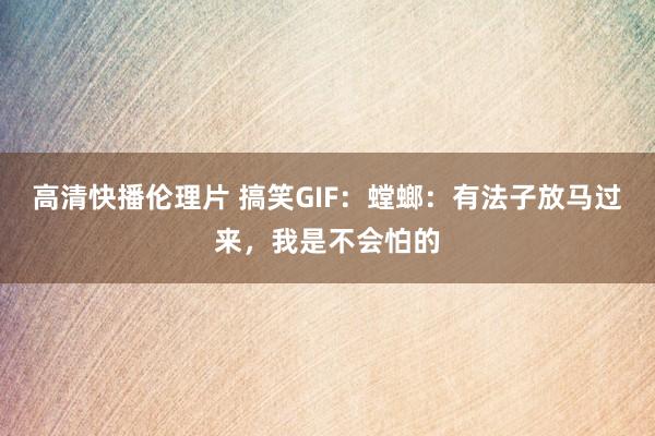 高清快播伦理片 搞笑GIF：螳螂：有法子放马过来，我是不会怕的