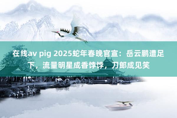 在线av pig 2025蛇年春晚官宣：岳云鹏遭足下，流量明星成香饽饽，刀郎成见笑