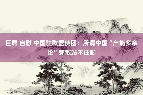 巨屌 自慰 中国驻欧盟使团：所谓中国“产能多余论”弥散站不住脚