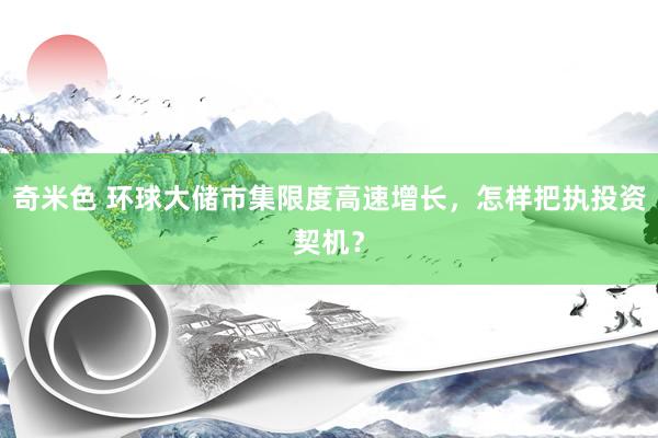 奇米色 环球大储市集限度高速增长，怎样把执投资契机？