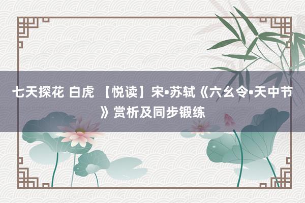 七天探花 白虎 【悦读】宋•苏轼《六幺令•天中节》赏析及同步锻练