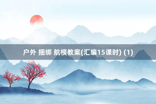 户外 捆绑 航模教案(汇编15课时) (1)