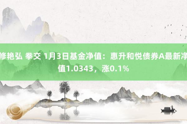 修艳弘 拳交 1月3日基金净值：惠升和悦债券A最新净值1.0343，涨0.1%