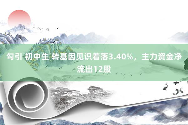 勾引 初中生 转基因见识着落3.40%，主力资金净流出12股
