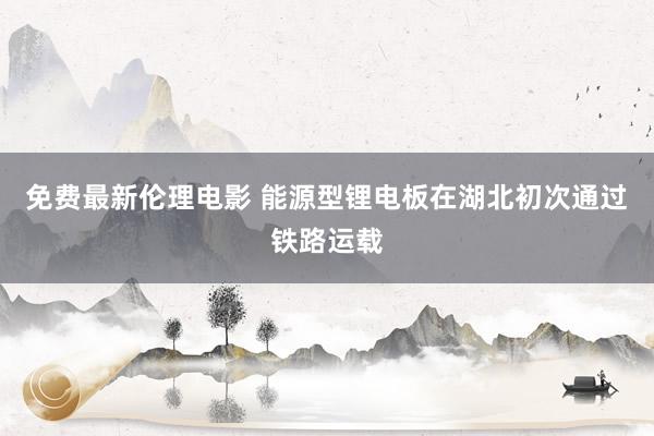 免费最新伦理电影 能源型锂电板在湖北初次通过铁路运载
