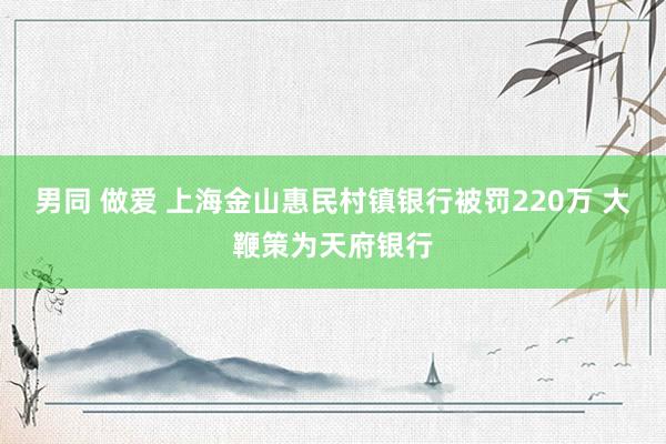男同 做爱 上海金山惠民村镇银行被罚220万 大鞭策为天府银行