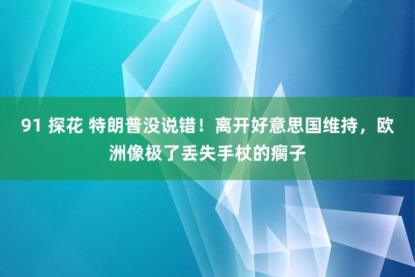 91 探花 特朗普没说错！离开好意思国维持，欧洲像极了丢失手杖的瘸子