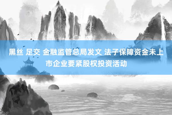 黑丝 足交 金融监管总局发文 法子保障资金未上市企业要紧股权投资活动
