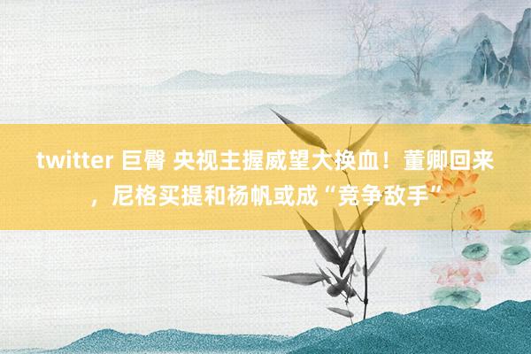 twitter 巨臀 央视主握威望大换血！董卿回来，尼格买提和杨帆或成“竞争敌手”