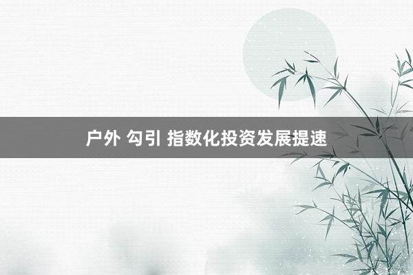 户外 勾引 指数化投资发展提速