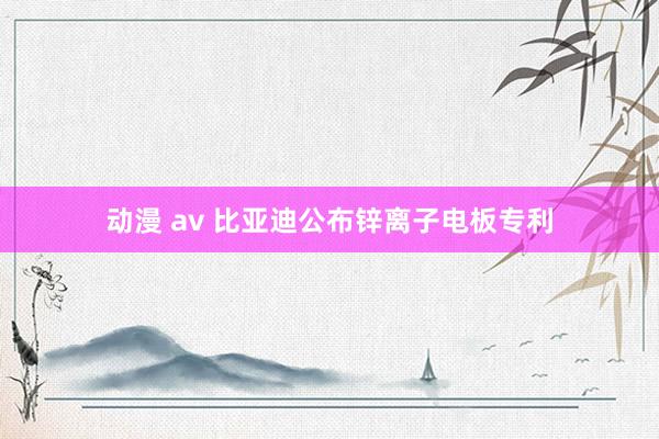 动漫 av 比亚迪公布锌离子电板专利