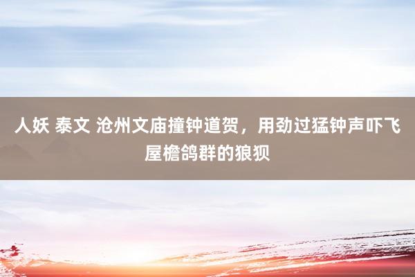 人妖 泰文 沧州文庙撞钟道贺，用劲过猛钟声吓飞屋檐鸽群的狼狈