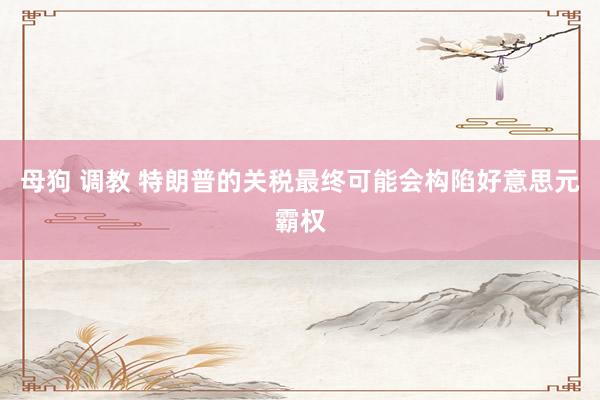 母狗 调教 特朗普的关税最终可能会构陷好意思元霸权