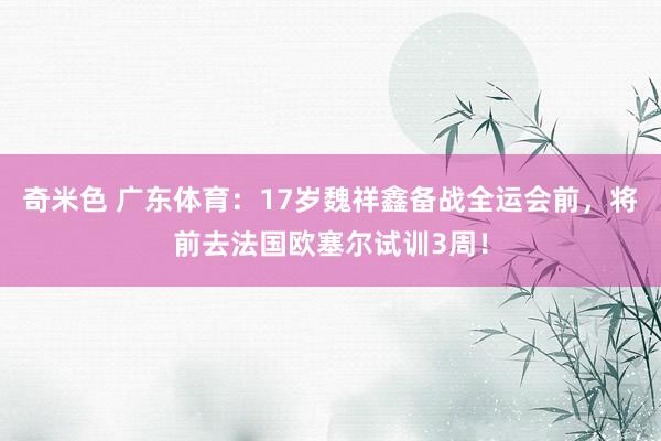 奇米色 广东体育：17岁魏祥鑫备战全运会前，将前去法国欧塞尔试训3周！